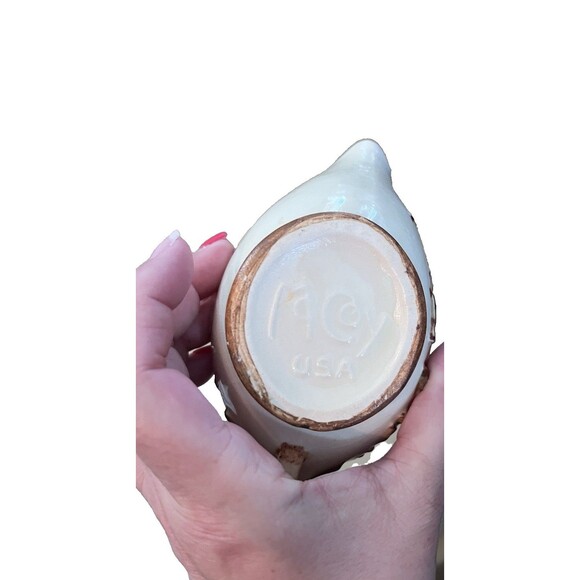 McCoy Ivy Pattern Gravy Boat Faux Vine Handle Made in USA Ceramic Vintage - Picture 7 of 7